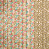 Printed Quilted Cotton BOEZI Green / Pink